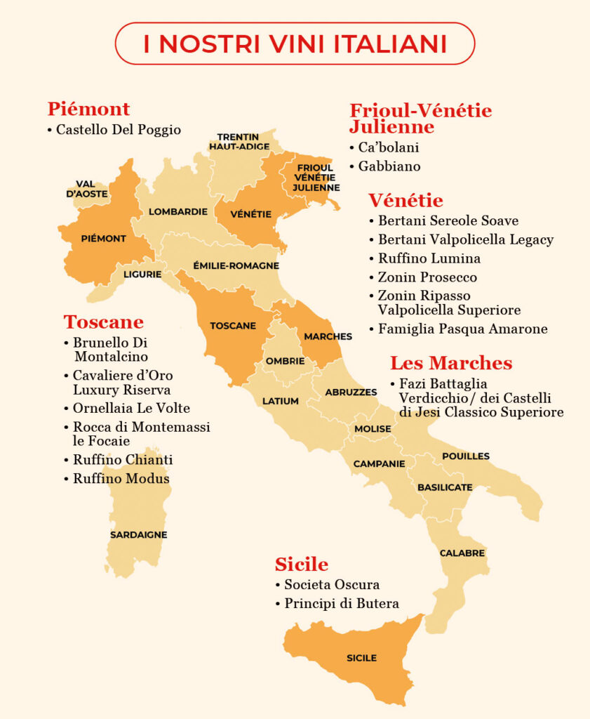 Carte des vins Pacini