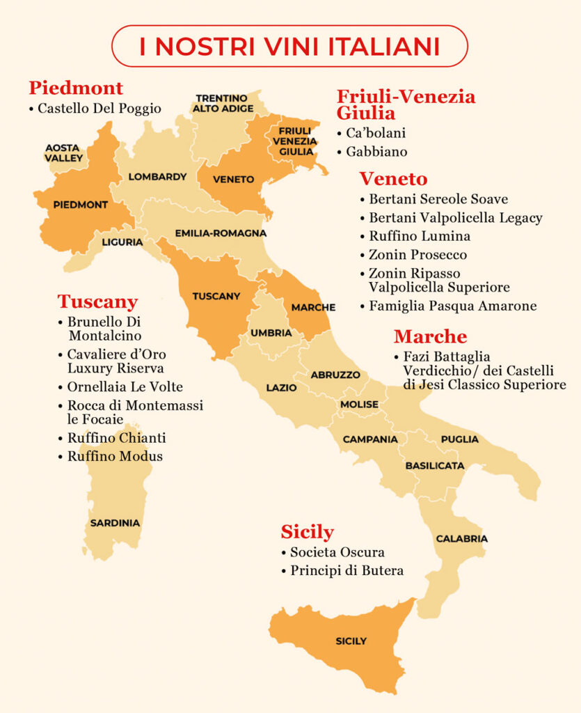 Carte des vins Pacini